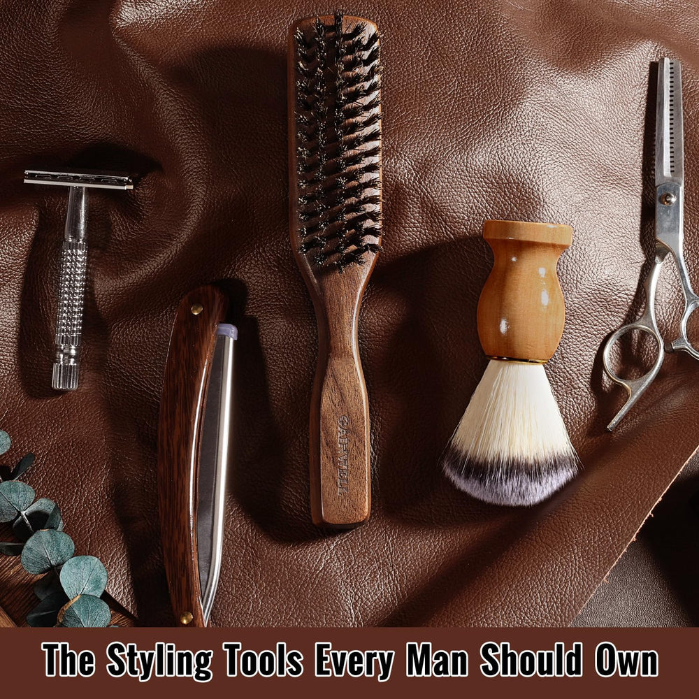 GAINWELL Wild Boar Bristle Hair Brush reduces static during styling
