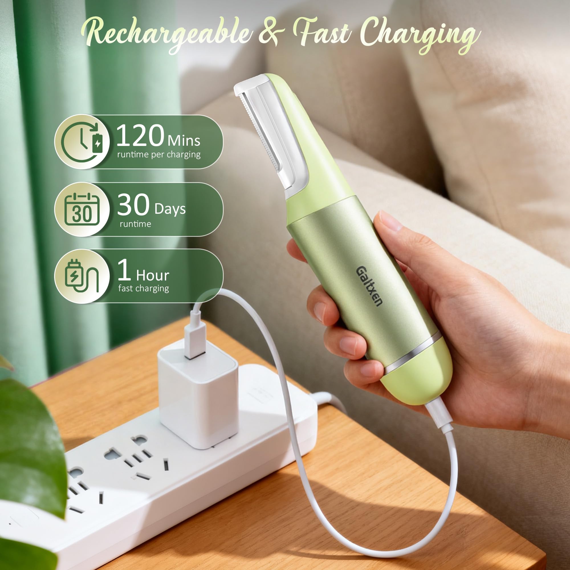 Galtxen dermaplane razor built-in rechargeable battery for cordless use
