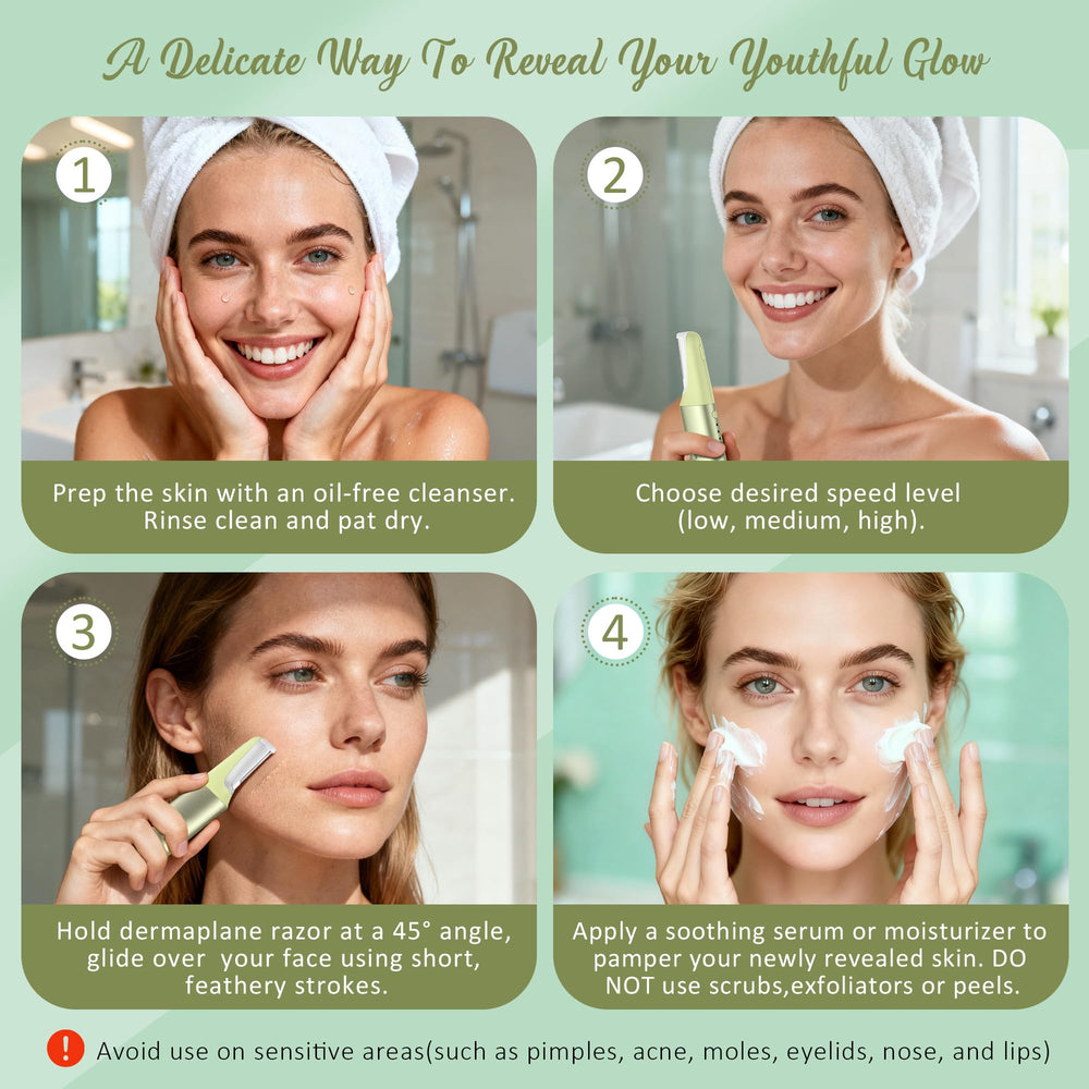 Galtxen dermaplane razor removing peach fuzz for smoother makeup base