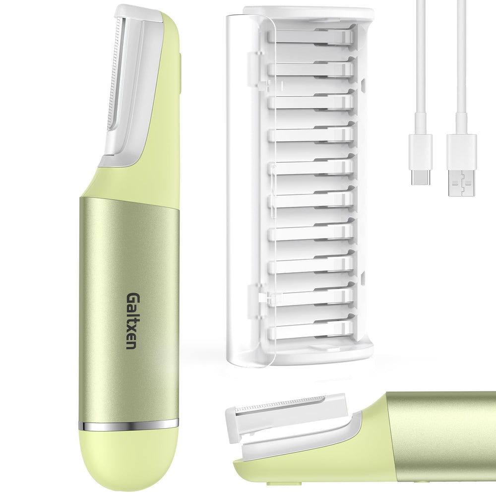 Galtxen sonic dermaplane razor in use on the face for peach fuzz removal