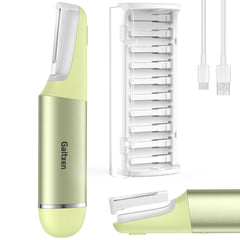 Galtxen sonic dermaplane razor in use on the face for peach fuzz removal