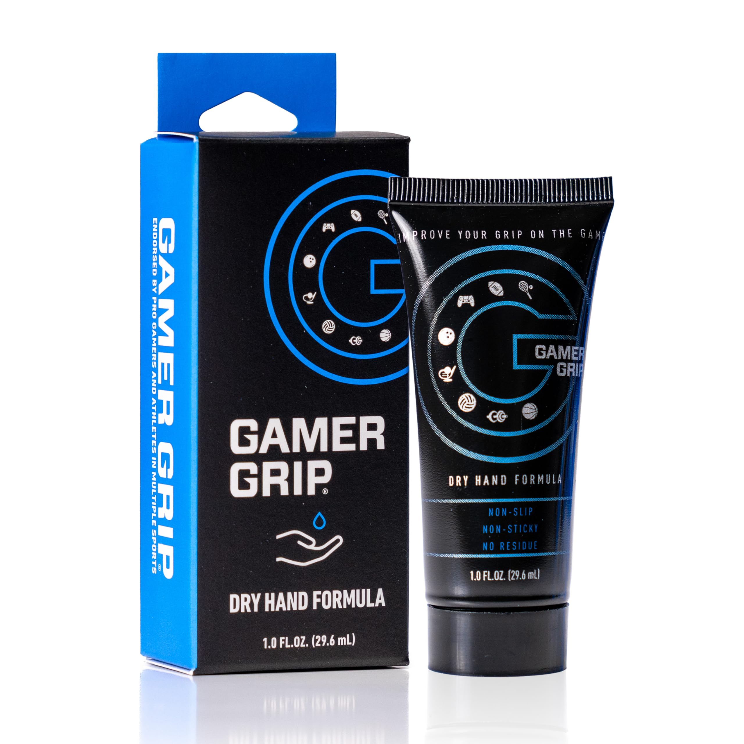 Gamer Grip crema para manos secas en botella mejora el agarre durante sesiones largas.