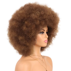 Large, fluffy Afro wig with pronounced volume for statement looks