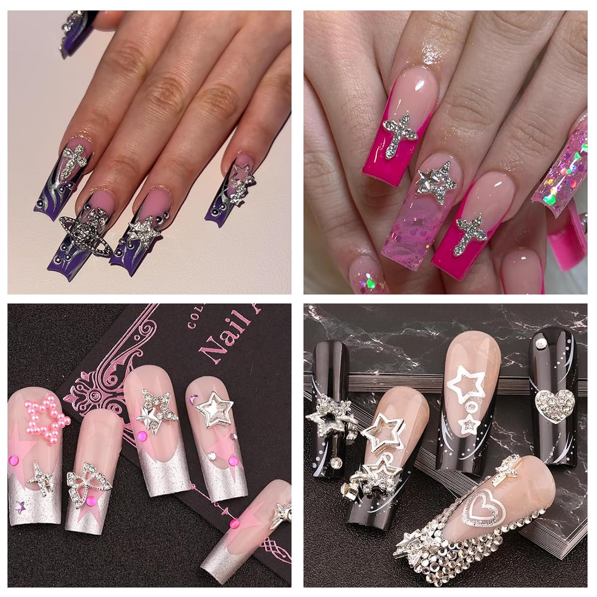 Ganepwns nail charms on nails showcasing easy adhesion and durability