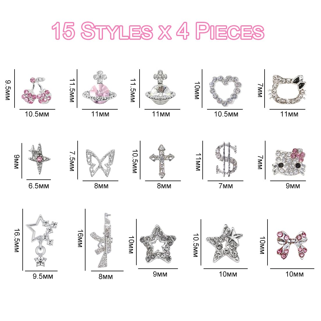 Ganepwns rhinestones kit adds sparkle to acrylic nails with intricate detail