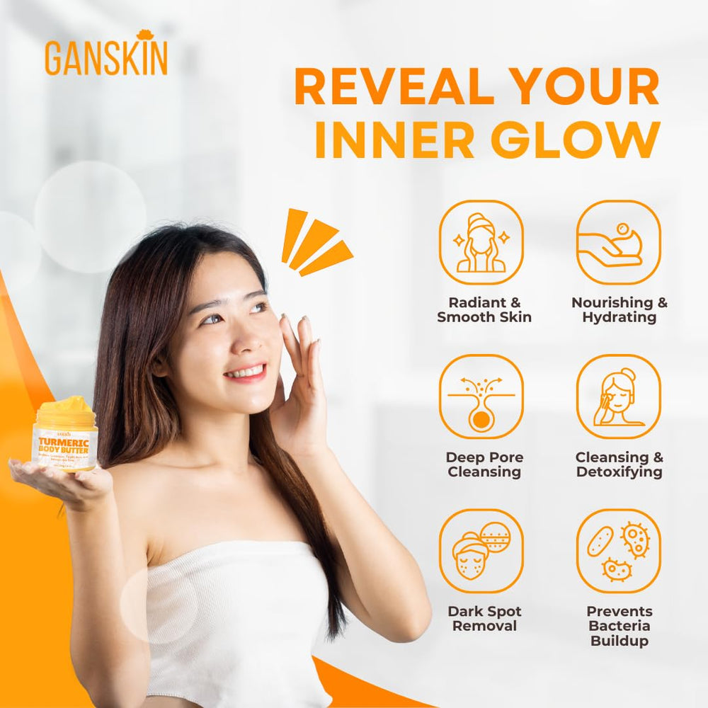 Ganskin envase crema curcuma: diseño práctico desde EE. UU.