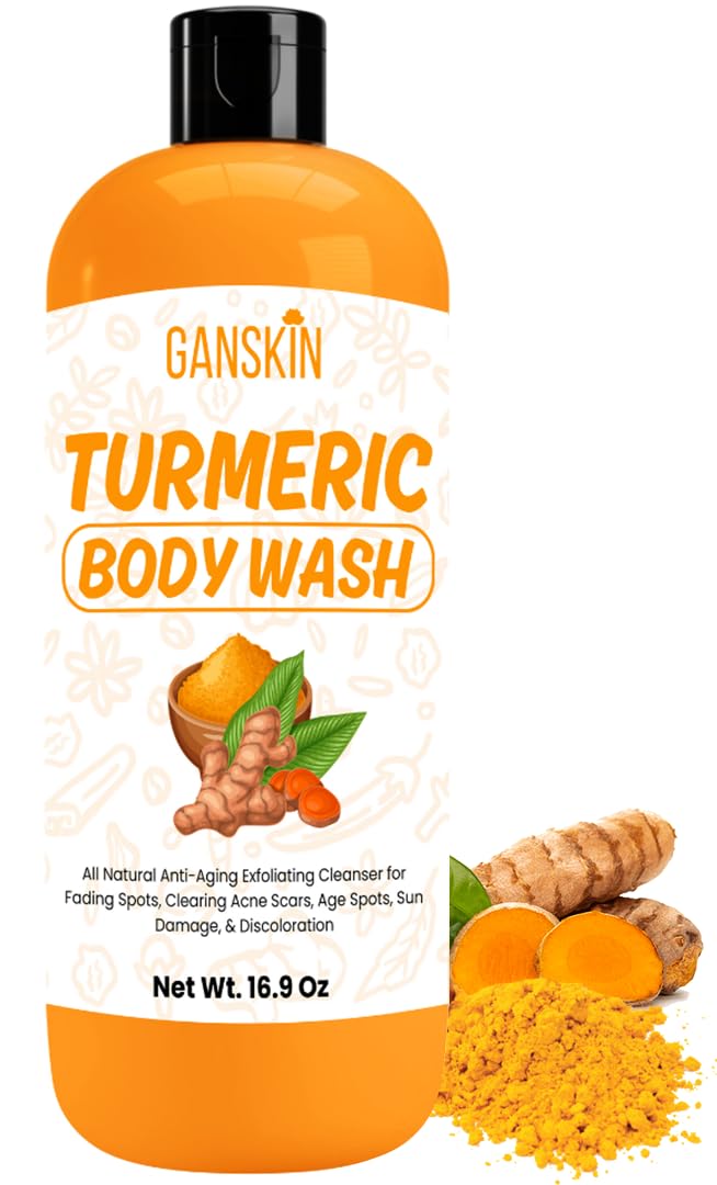 Ganskin Turmeric Body Wash bottle brightening the skin