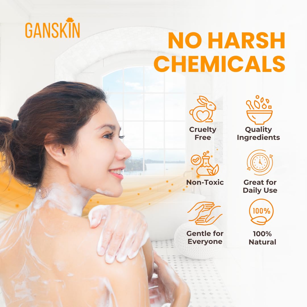 Mask-use scene with Ganskin turmeric wash targeting discoloration
