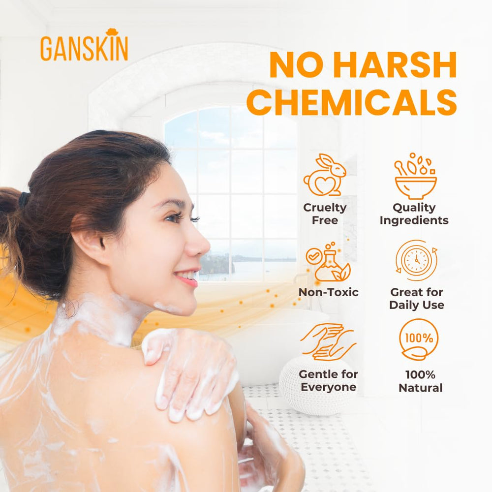 Mask-use scene with Ganskin turmeric wash targeting discoloration
