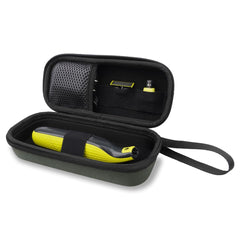 Gaocthiy One Blade travel case shows inner elastic strap keeping shaver secure for travel