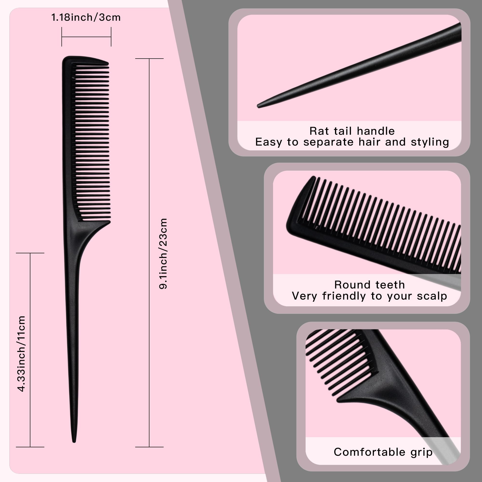 GAONSWOE heat-resistant comb ideal for blow-drying routines.