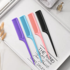 GAONSWOE rat-tail comb set teeth detail, gentle scalp contact for smooth detangling.