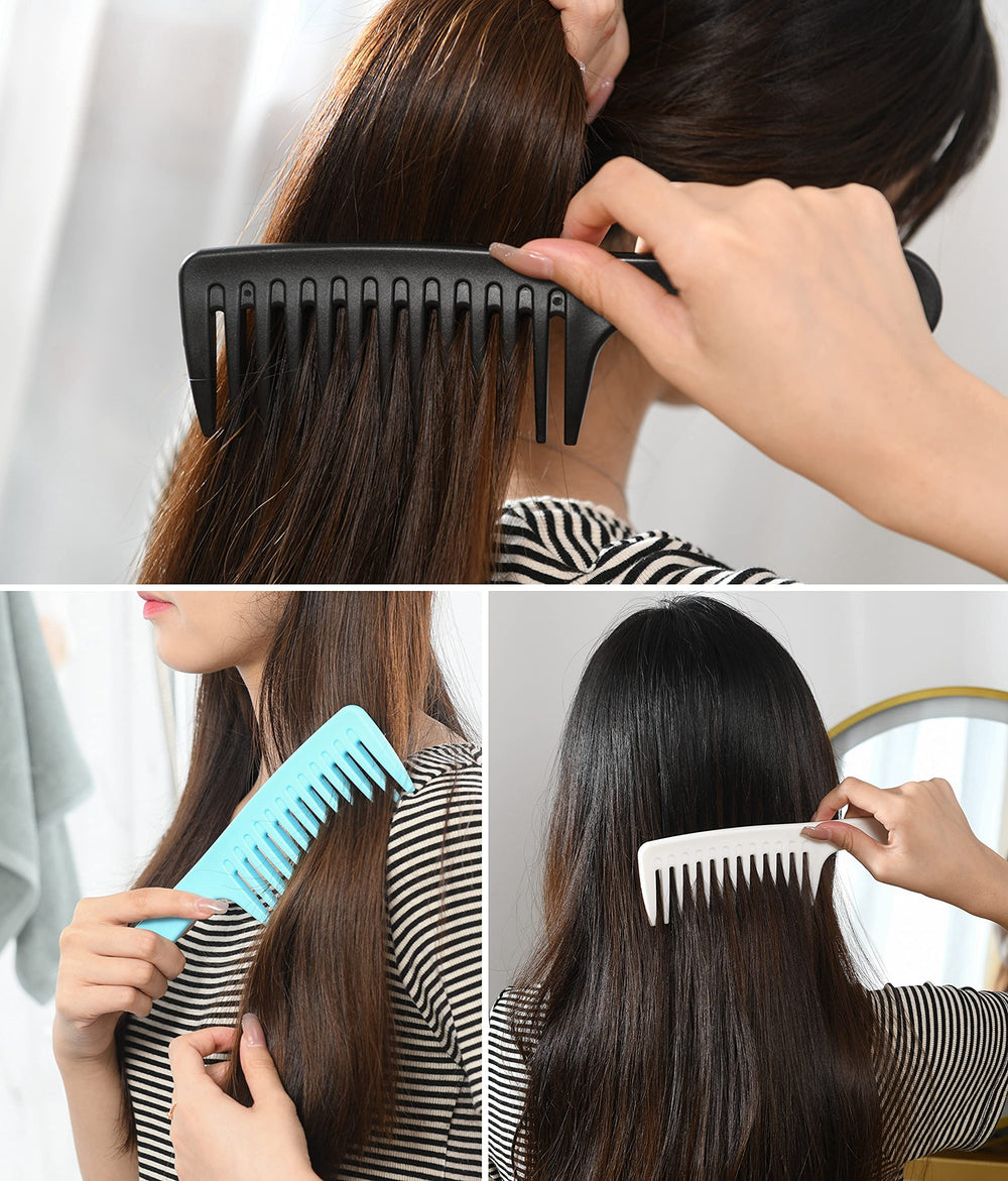 GAONSWOE wide tooth comb designed for curly hair during styling.