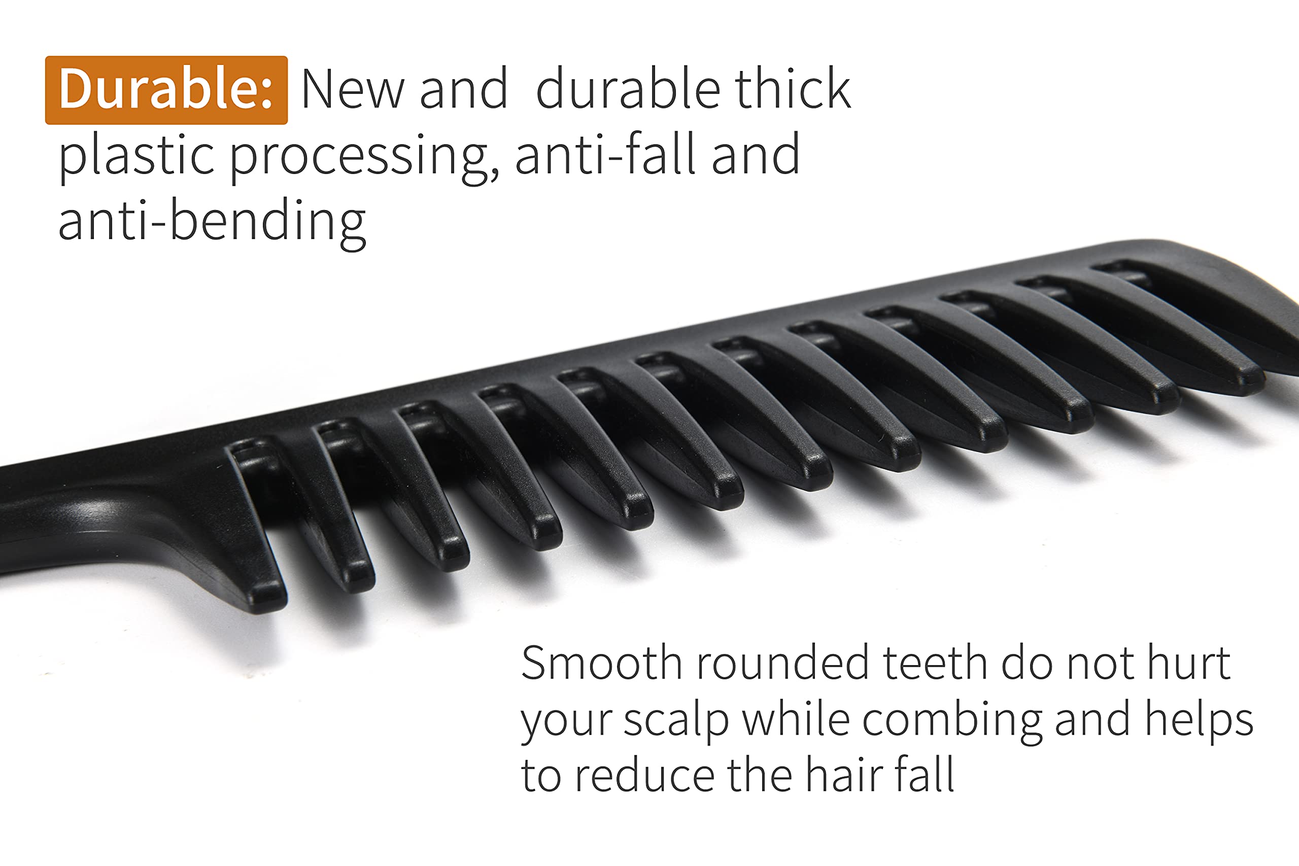 GAONSWOE wide tooth comb used on wet hair for careful detangling.