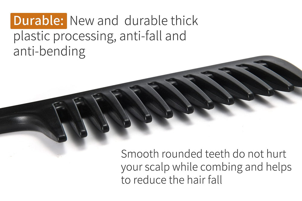 GAONSWOE wide tooth comb used on wet hair for careful detangling.