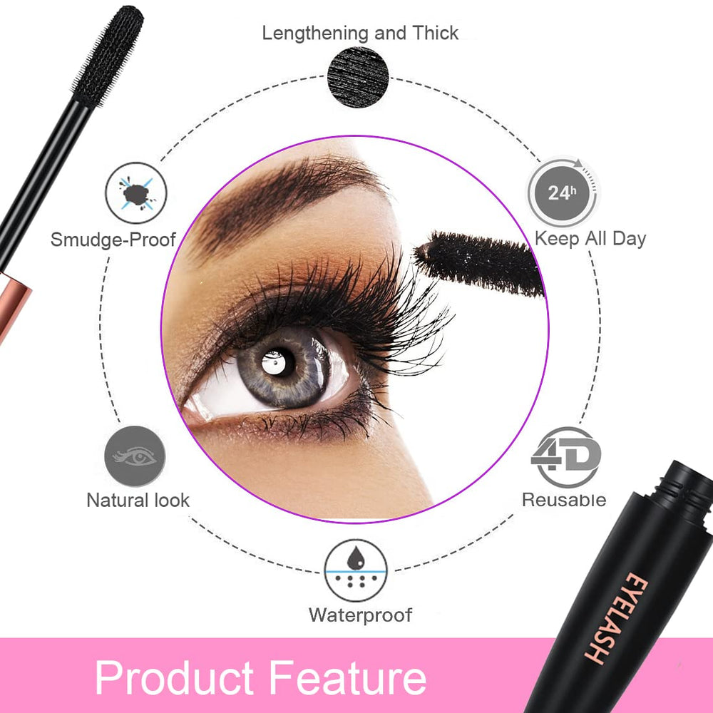 GAOSENLONK mascara applied lashes show dark, thick, natural-looking definition.