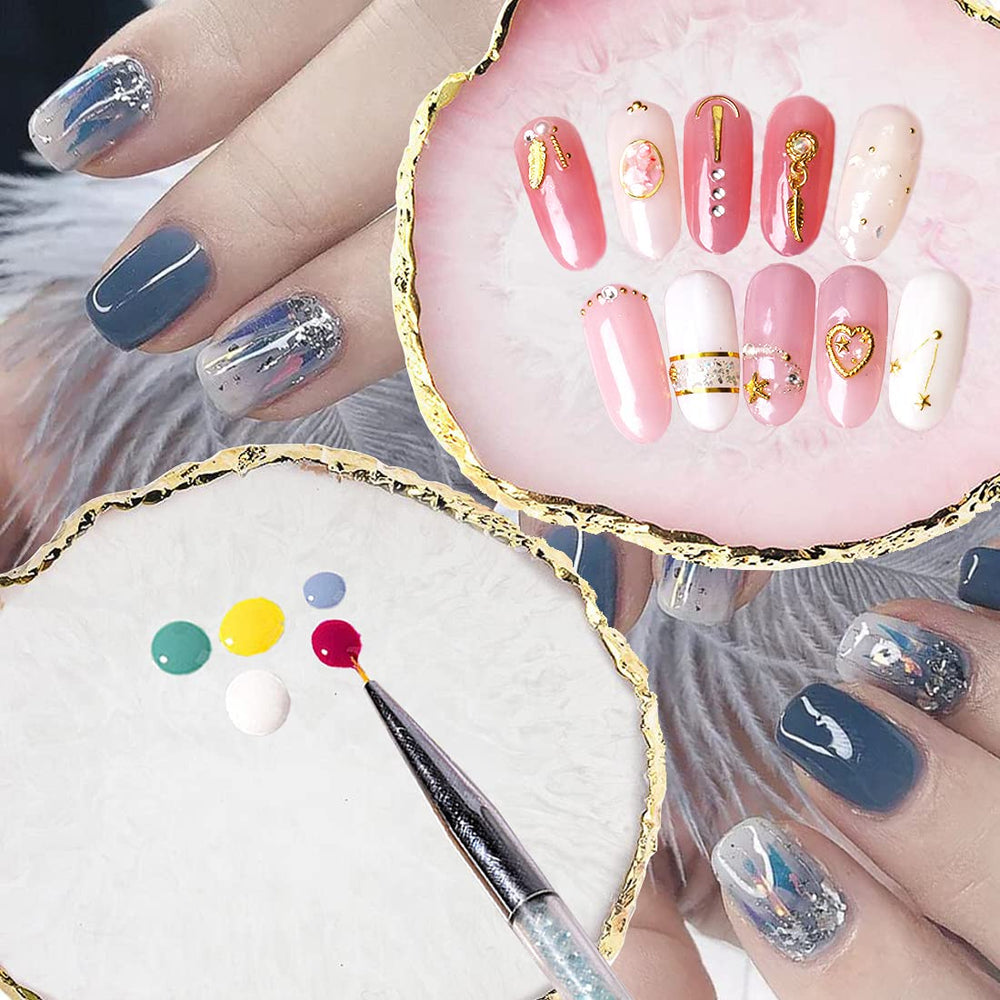 GAOSENLONK resin nail art palette gilded edge highlights luxury finish for chic nail art.