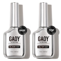 GAOY 16ml glassy top coat bottle showing shiny, durable UV-curable finish