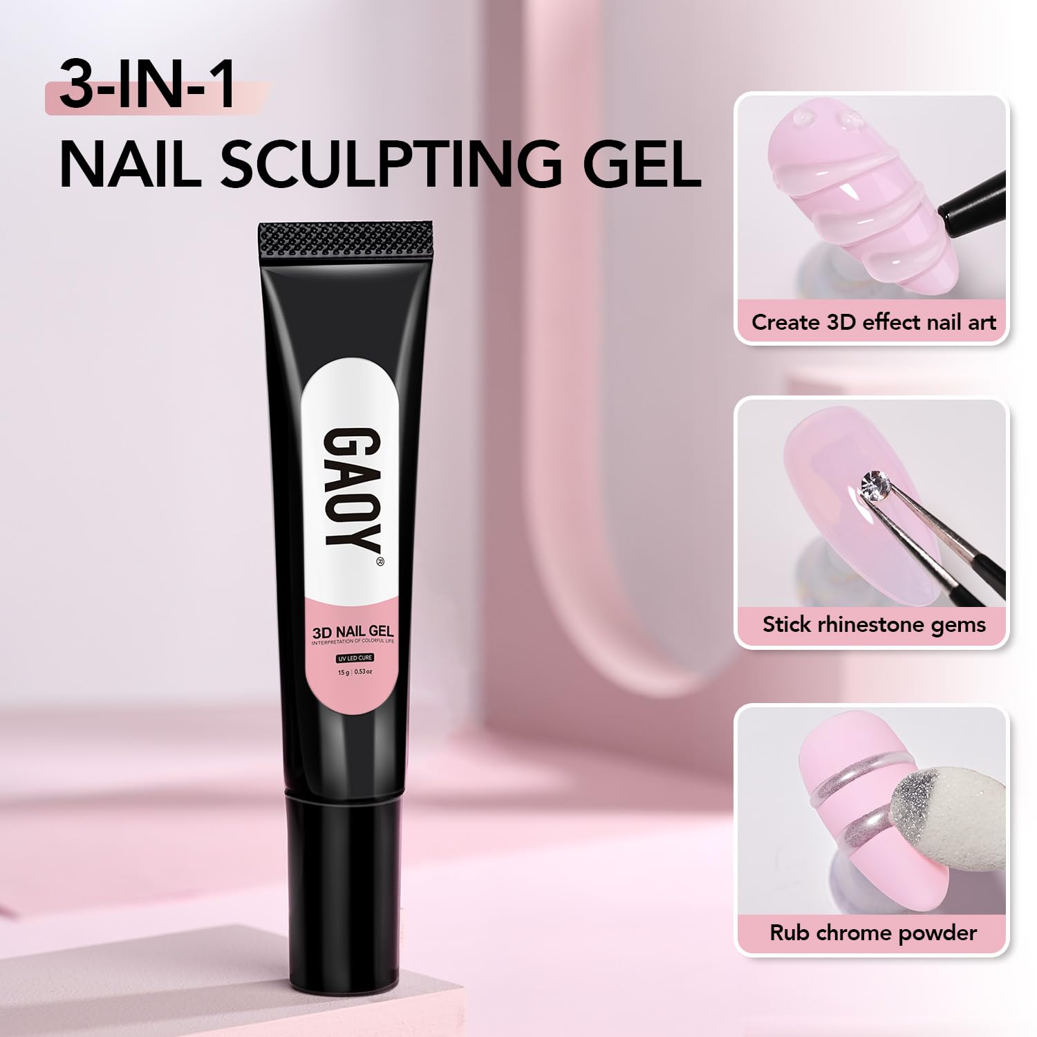 GAOY two-pack 15g gel for versatile home nail art