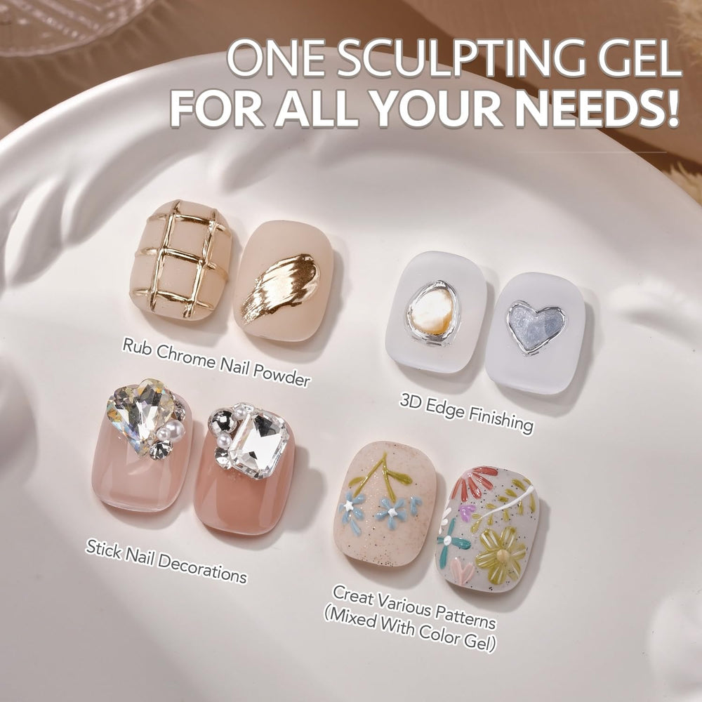 GAOY 3D Sculpting Gel enables durable 3D modeling for standout nail sculptures.