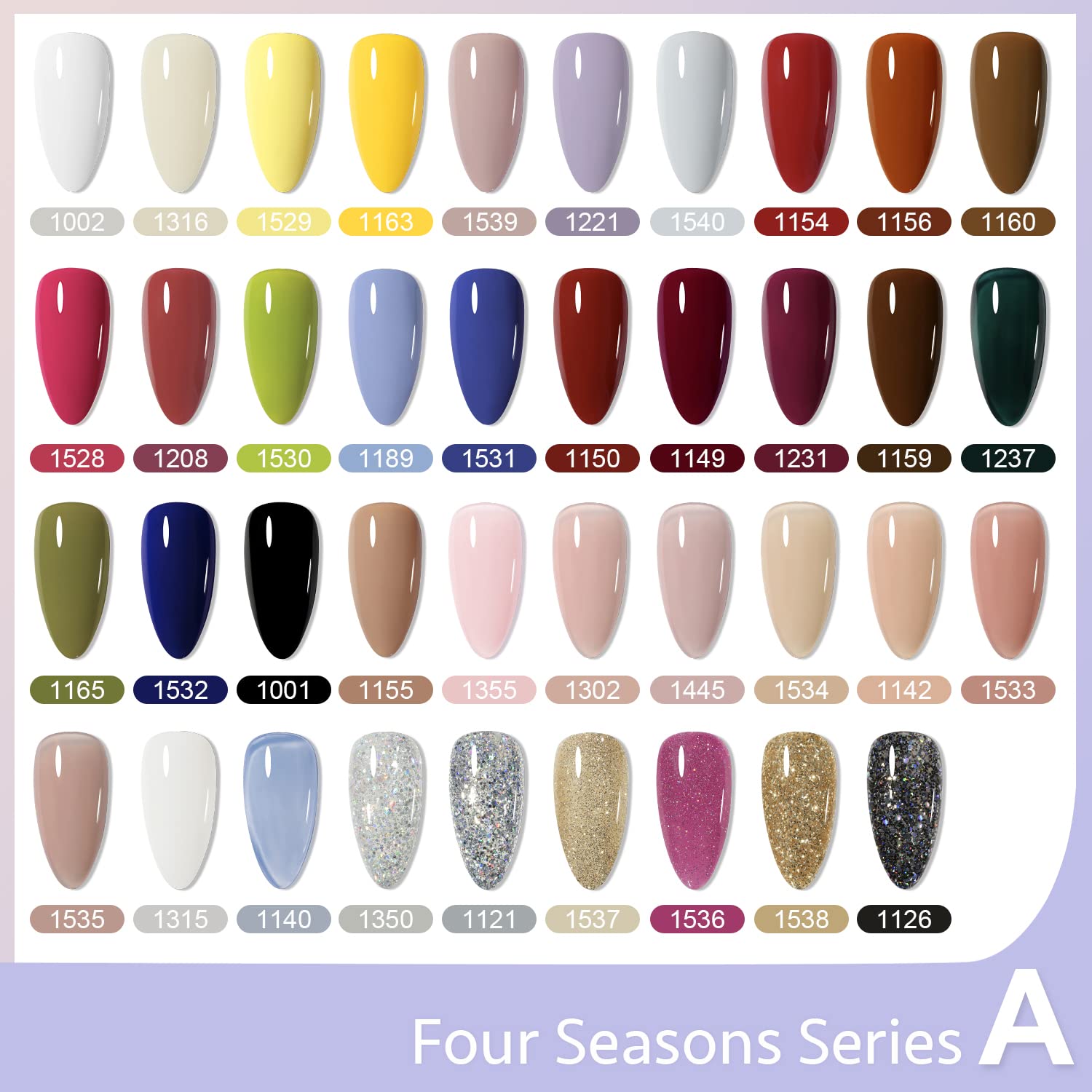 GAOY 42-pcs gel nail polish kit with matte top coat for winter velvet finish