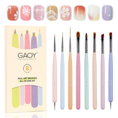 GAOY 8-pcs nail brushes set for versatile nail art and precision designs
