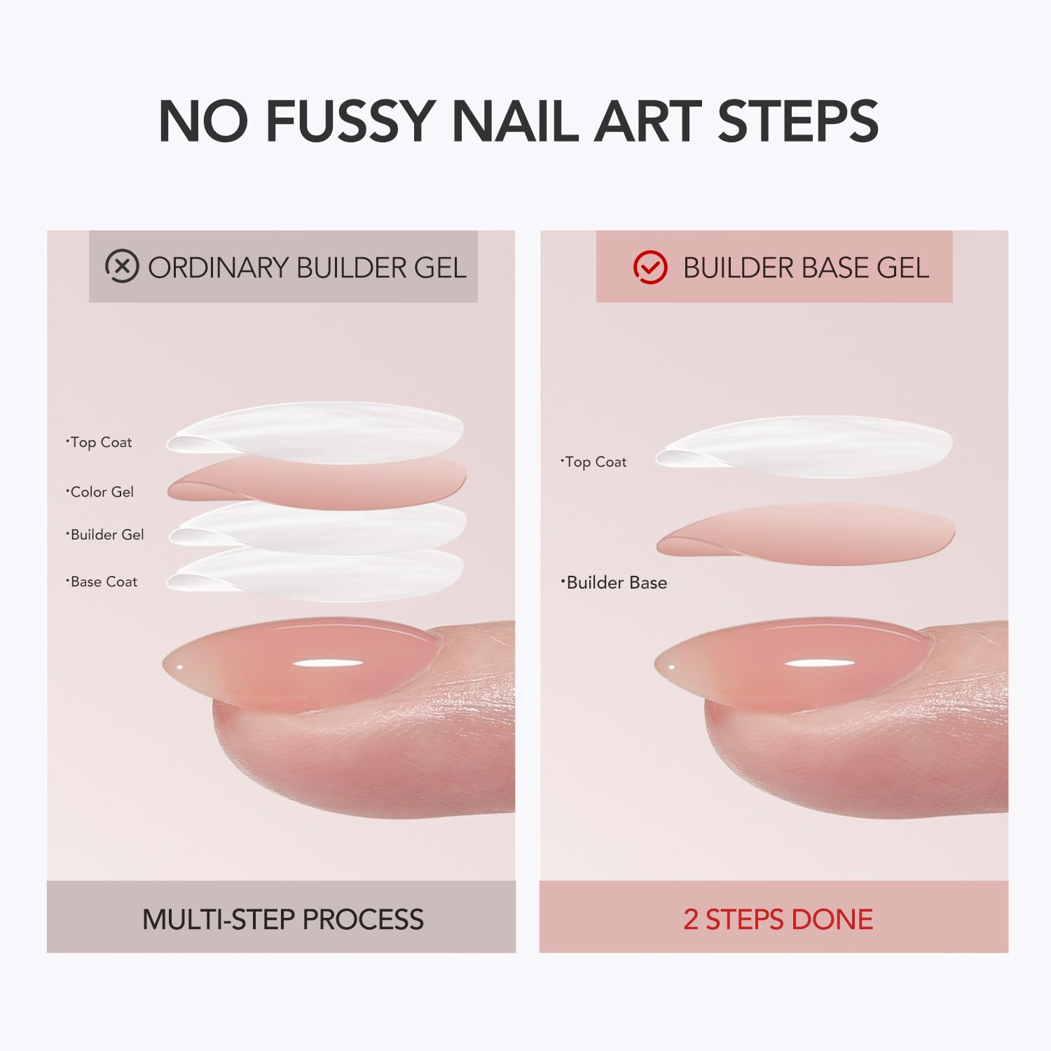 GAOY base rosada para uñas naturales con acabado suave.