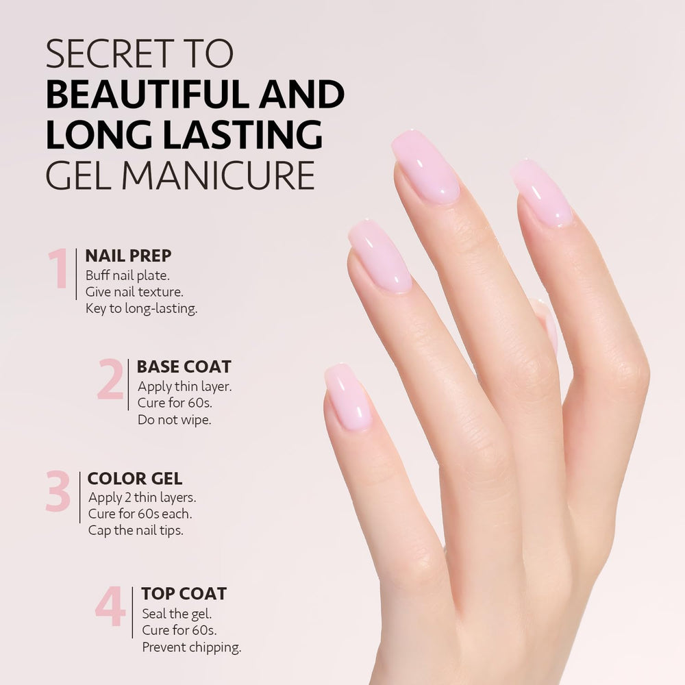 GAOY Baby Pink gel polish under UV lamp preview for quick cure.