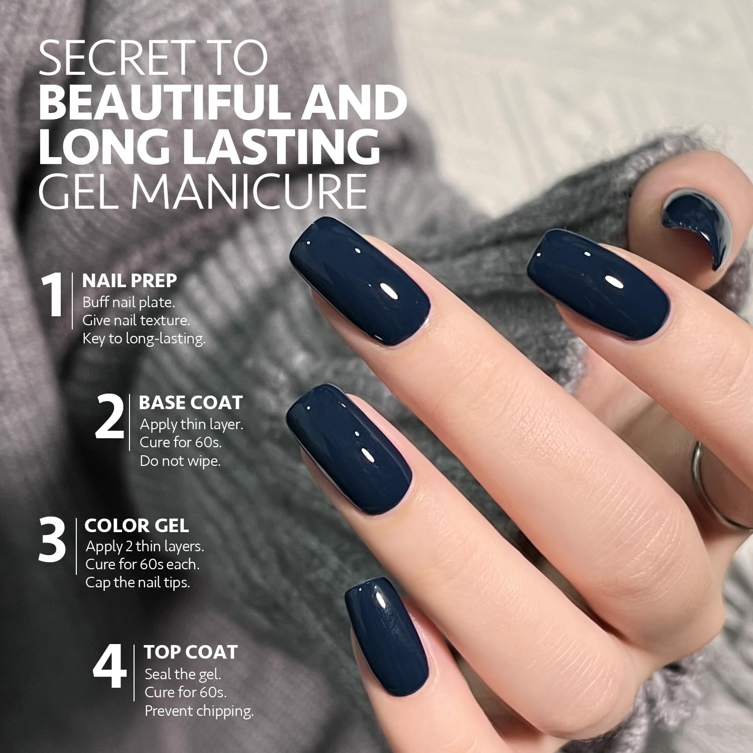 GAOY base coat and color layer delivers durable, smooth color.