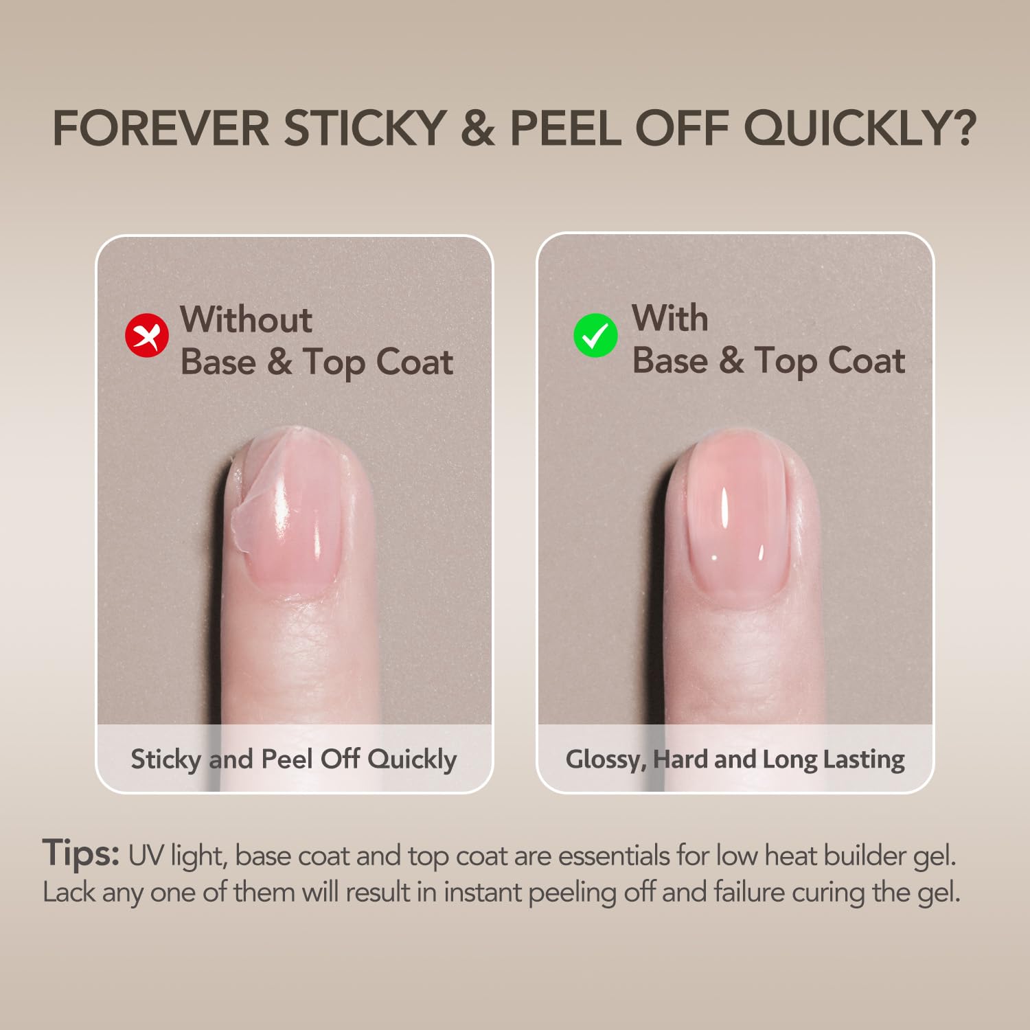 GAOY base coat preps nails for strong adhesion.