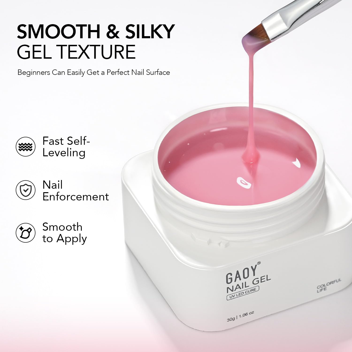 GAOY Base colorada Flamingo Rosa de 30 g para uñas duraderas.