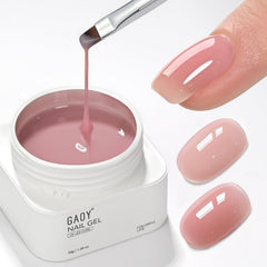 GAOY Base de Construcción Colorido 30 g con pincel para uñas naturales y duraderas.