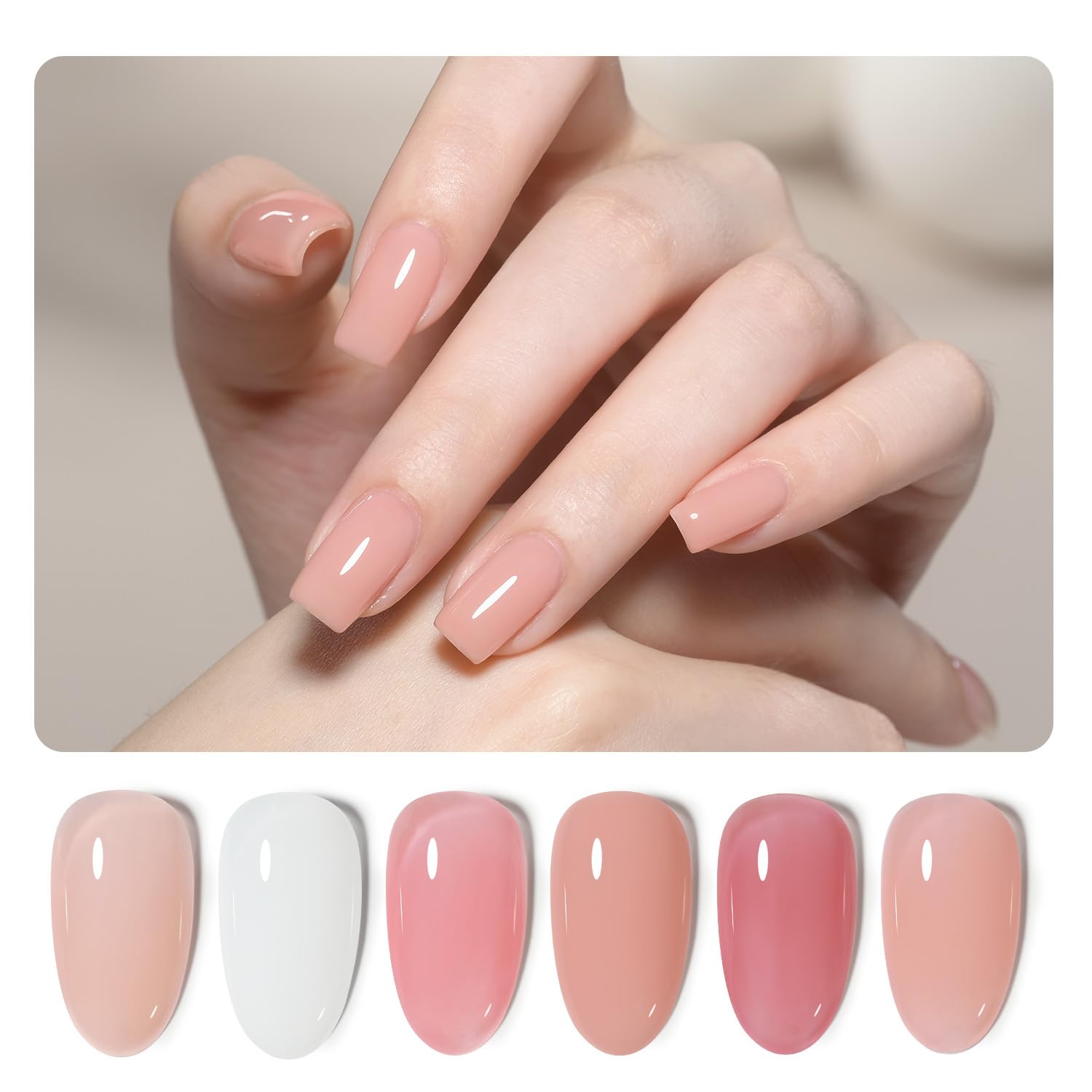 GAOY base goma 2-en-1, base y color para uñas, aplicación simplificada