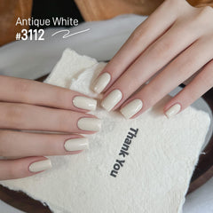 GAOY beige white gel nail polish cures under UV light in 60 seconds.