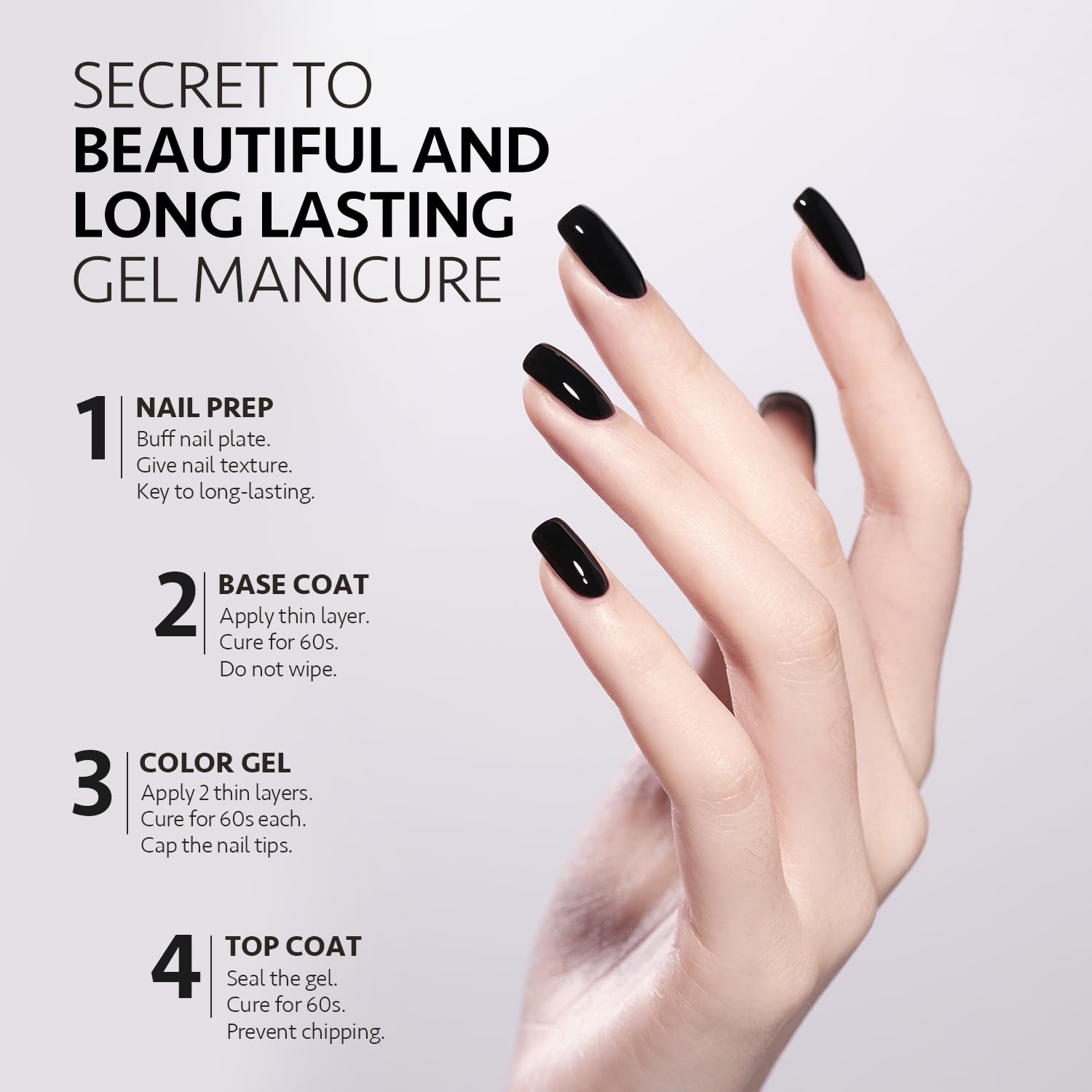 GAOY 1001 finish shine highlights a smooth, glossy look after top coat