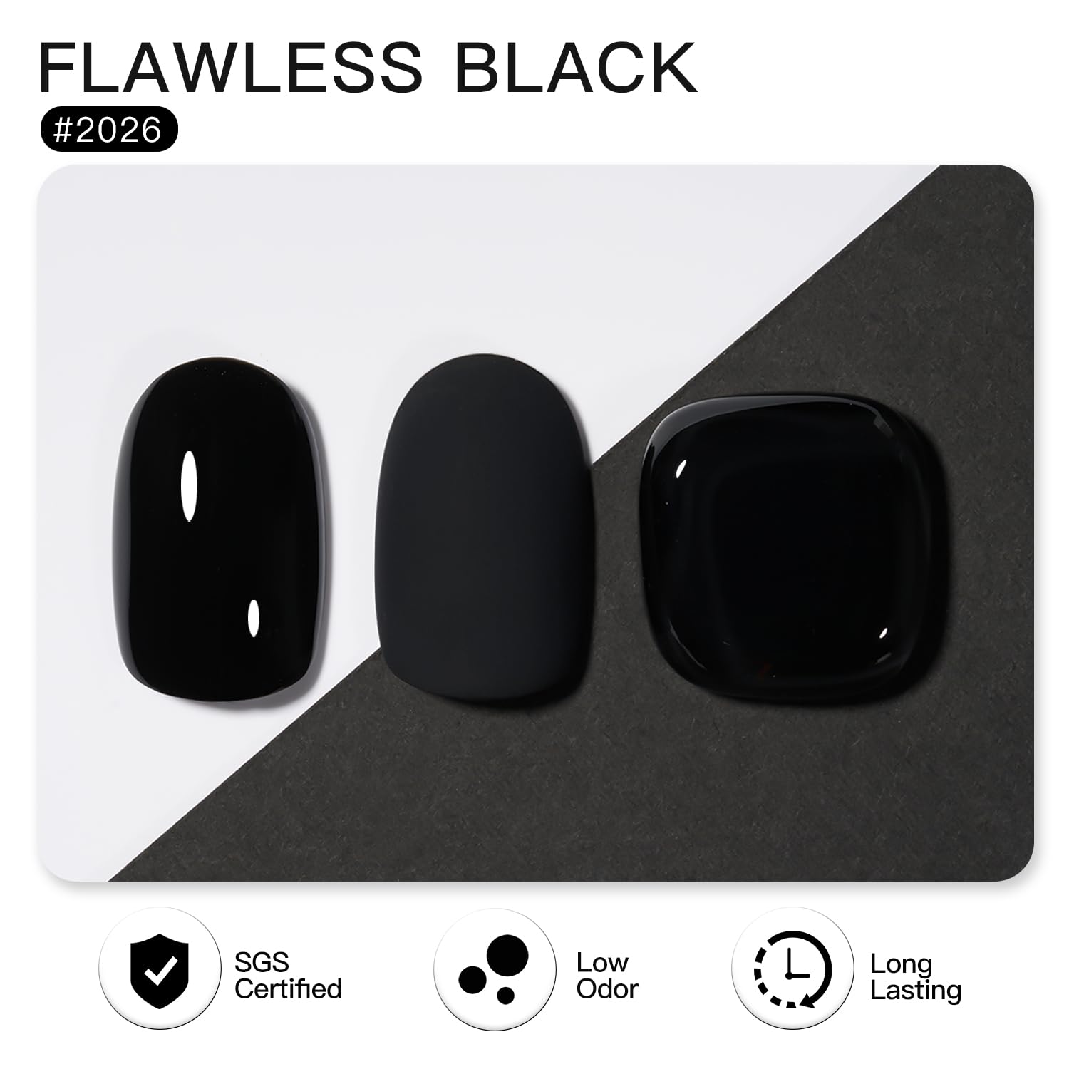 GAOY Black Gel Polish bottle with packaging, ready for DIY nail art