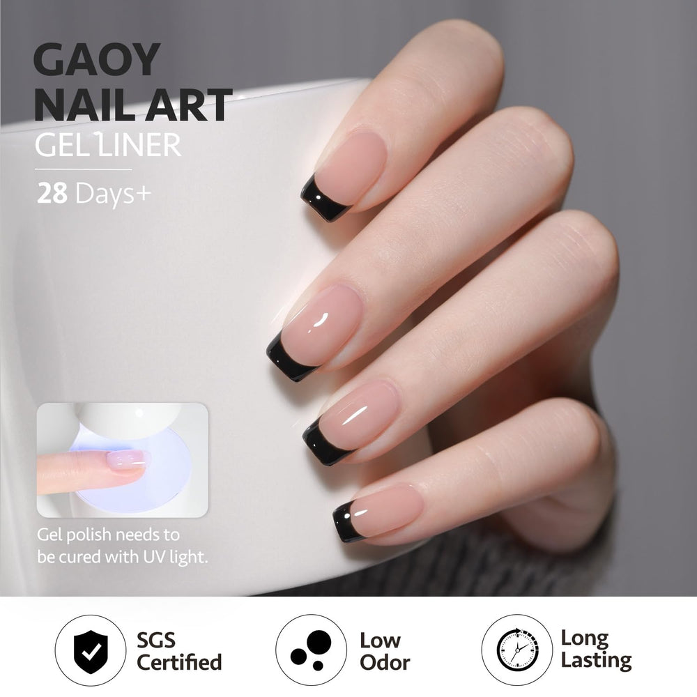 GAOY gel polish cures under lamp in 60 seconds for at-home use.