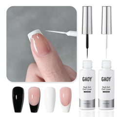 GAOY gel polish bottles in black and white for at-home nail art.
