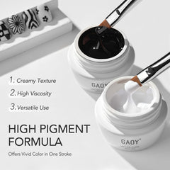 GAOY Black & White gel for micro 3D art and transfers