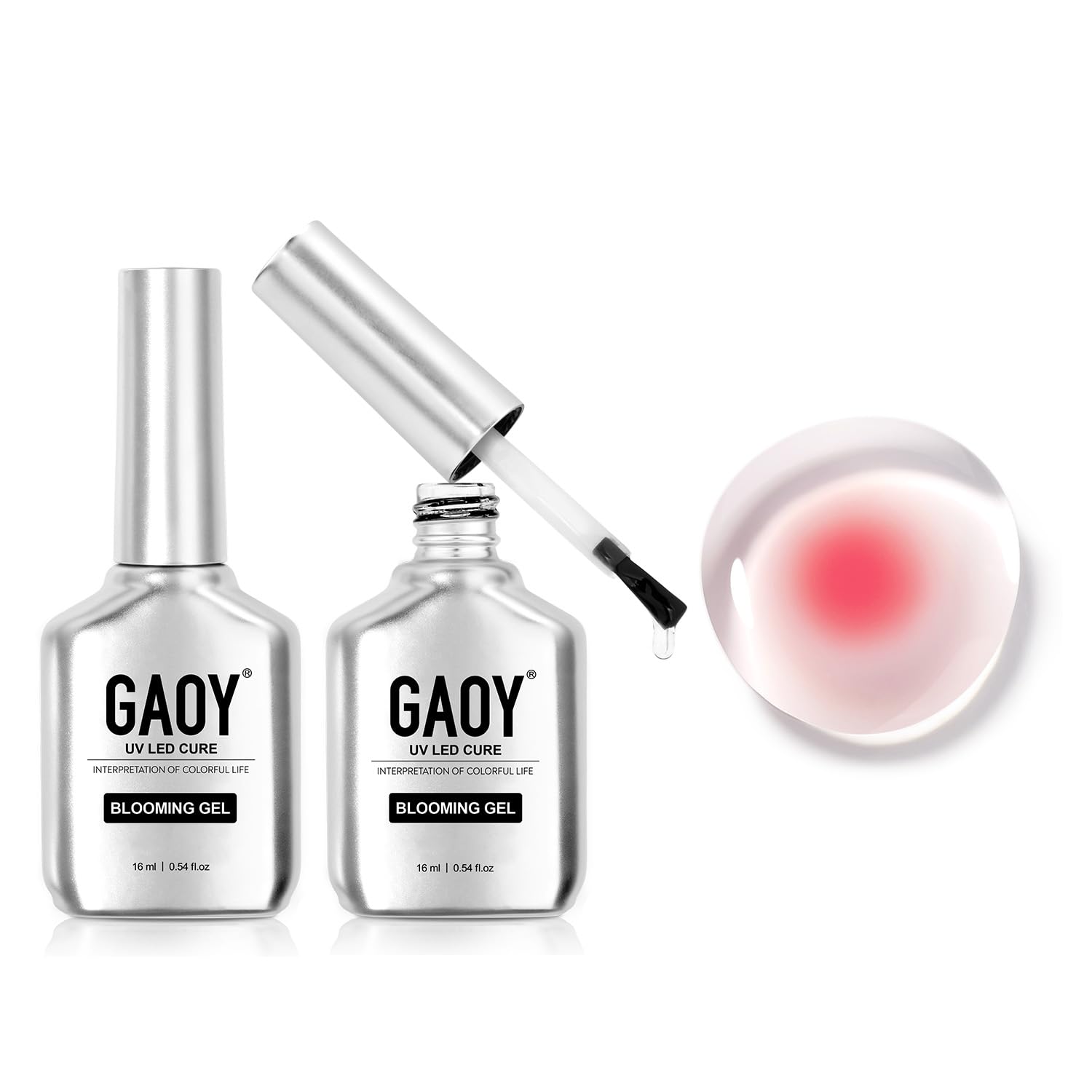 GAOY Blooming Gel 2 piezas, ideal para empezar en casa con arte de uñas y acabado claro