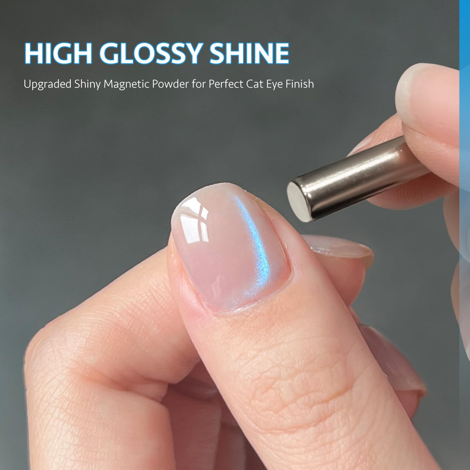 GAOY Magnetic pattern close-up highlights cat-eye effect on nails.