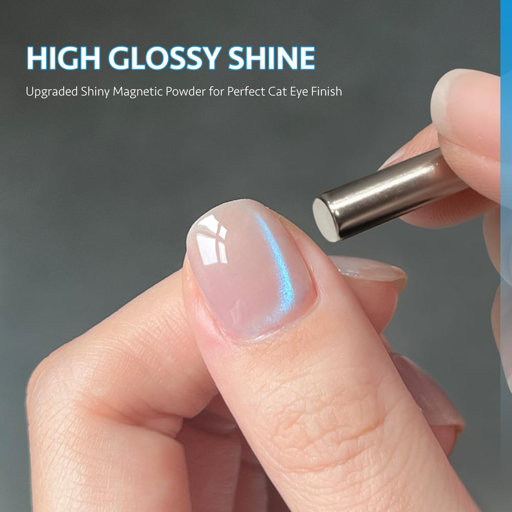 GAOY Magnetic pattern close-up highlights cat-eye effect on nails.