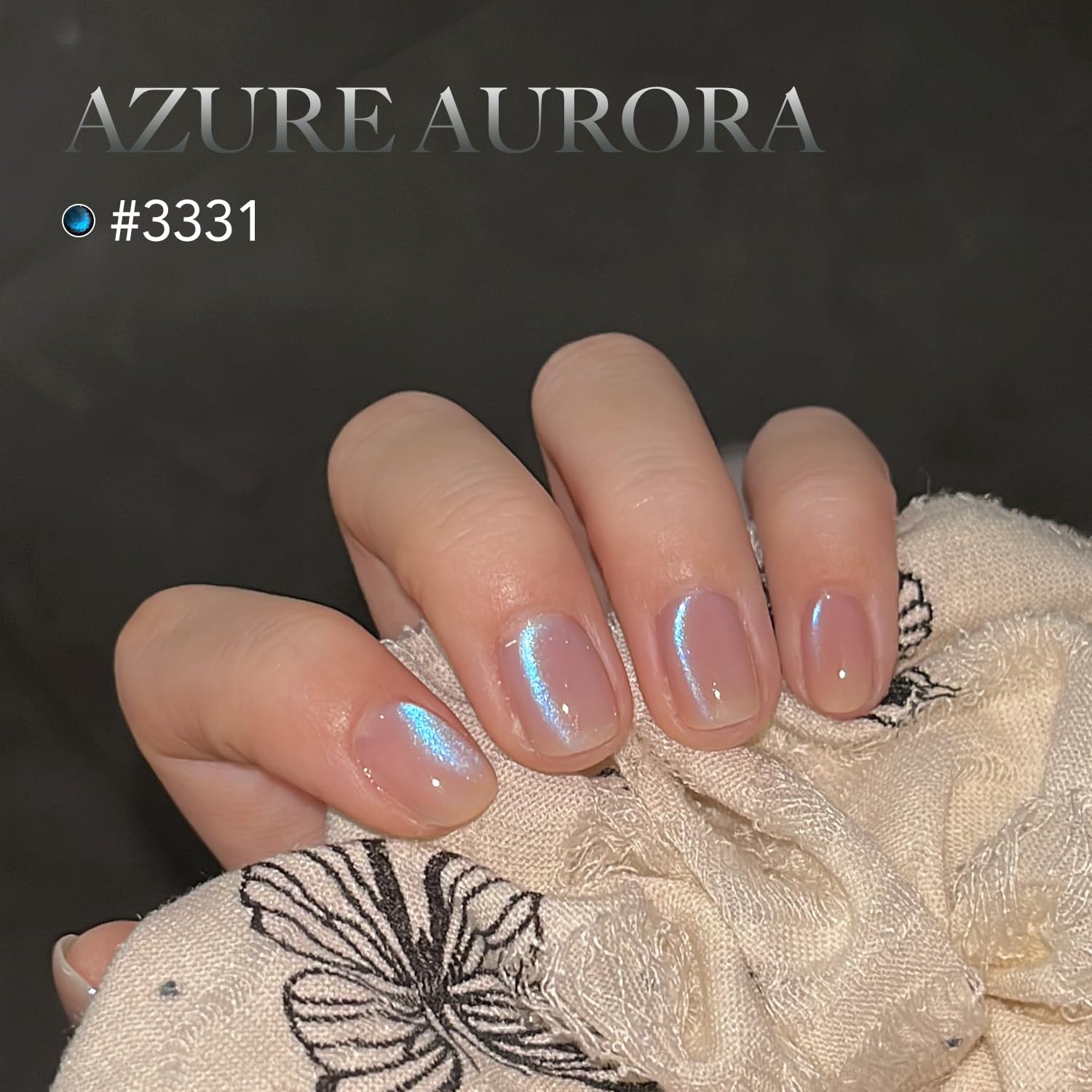 GAOY Azure Aurora swatch reveals depth and sparkle under light.