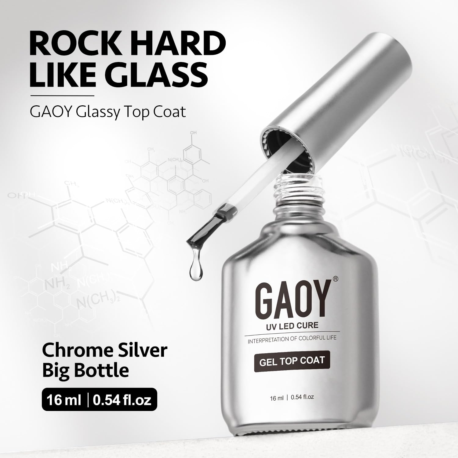 GAOY bottle design features brushed stainless-steel-look caps for premium style.