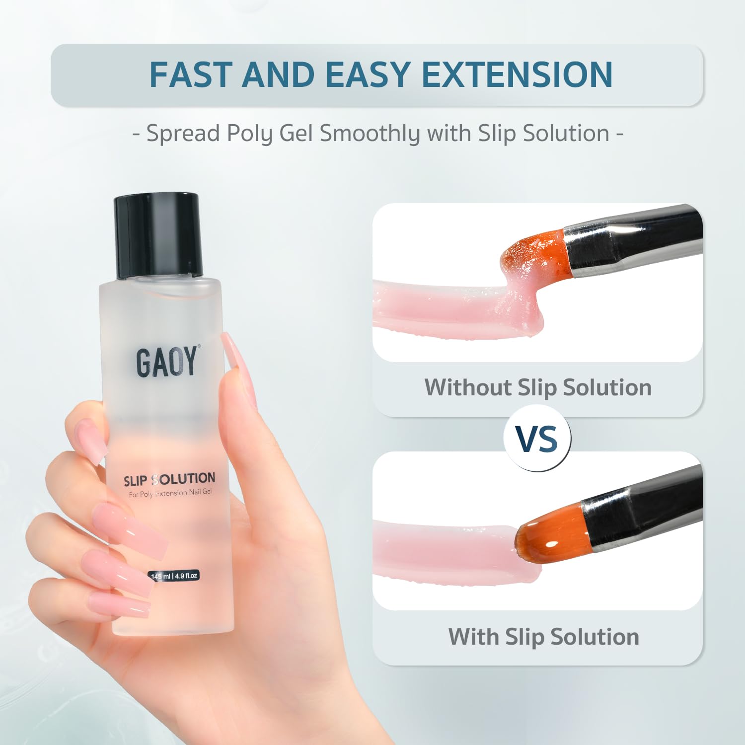GAOY brocha de doble extremo para gel poligel y limpieza de herramientas.