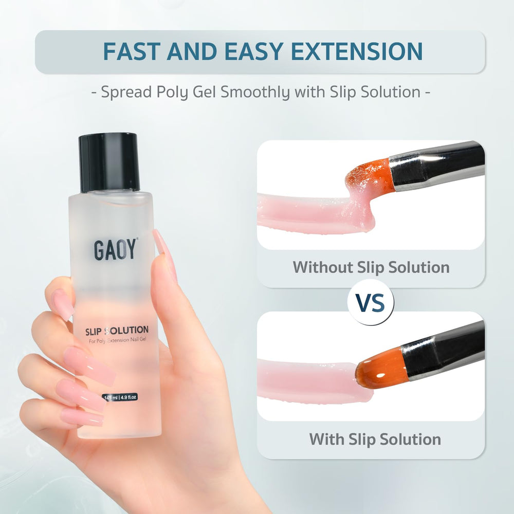 GAOY brocha de doble extremo para gel poligel y limpieza de herramientas.