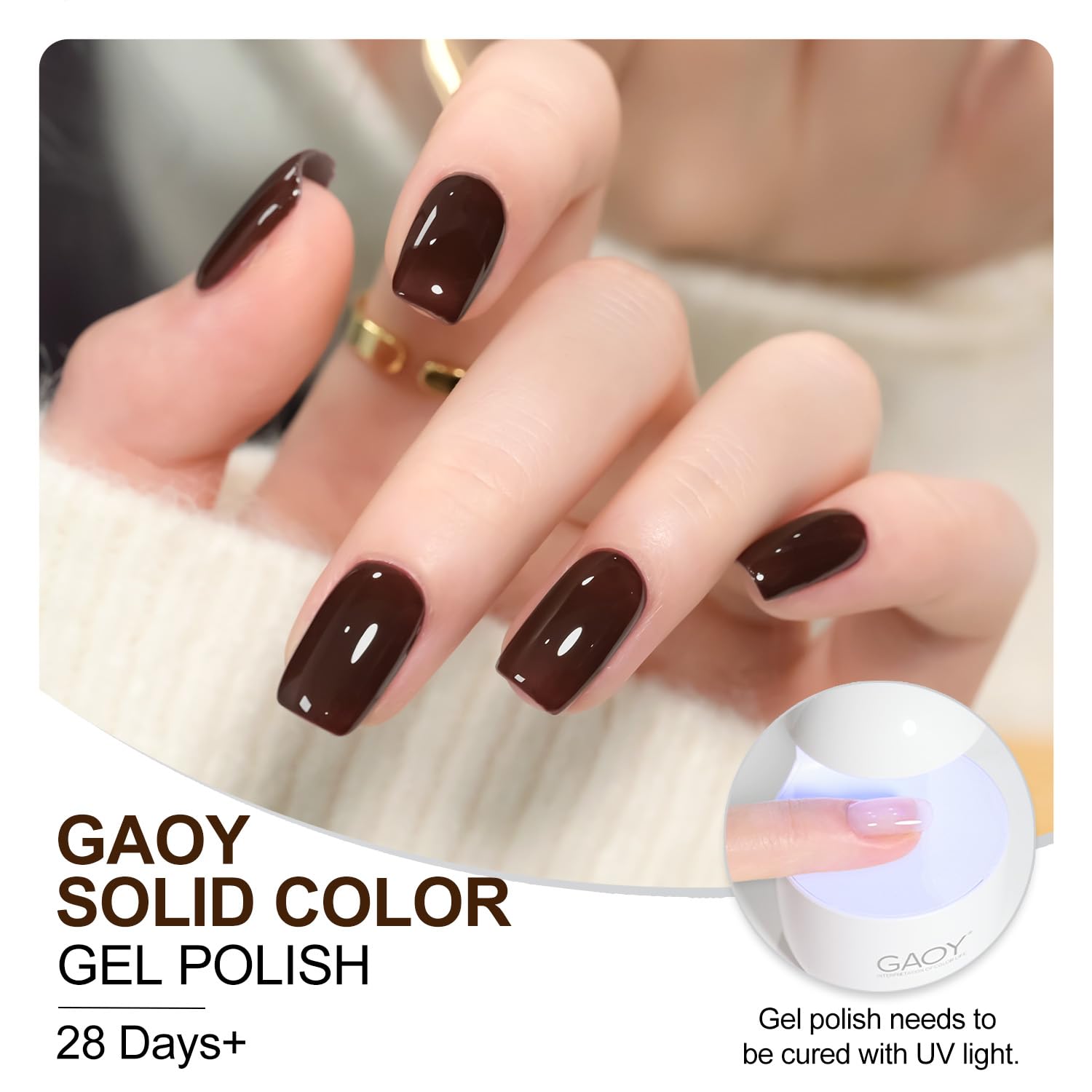 Two-layer application with top coat for a glossy GAOY Molten Chocolate finish