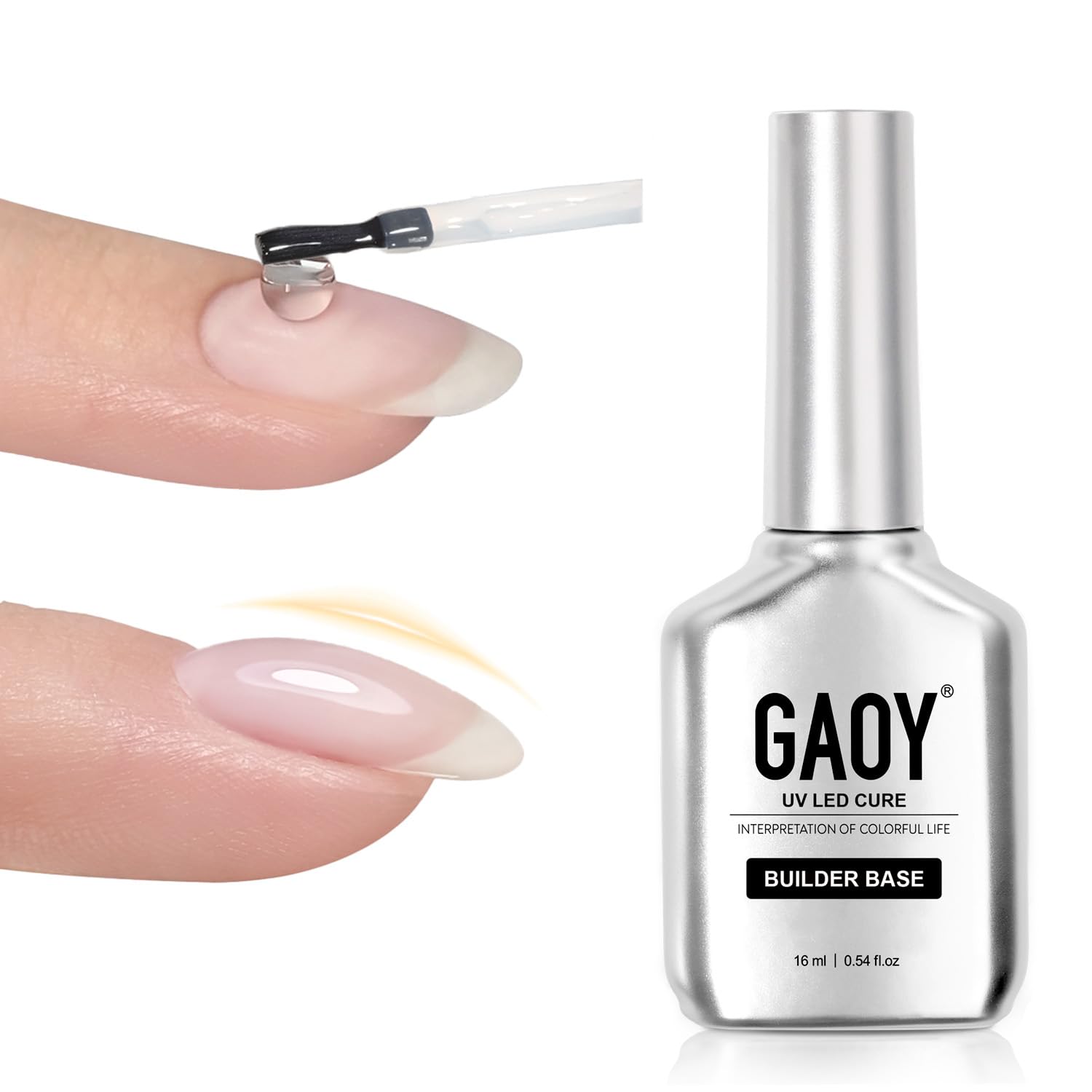 GAOY Builder Base 16ml bottle shown for natural nail protection.