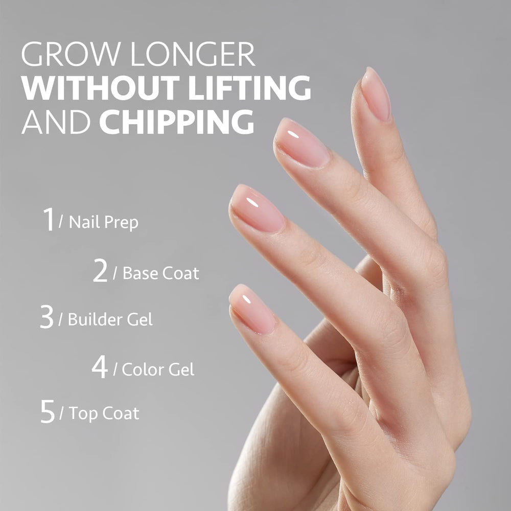 GAOY Builder Gel base coat and top coat steps