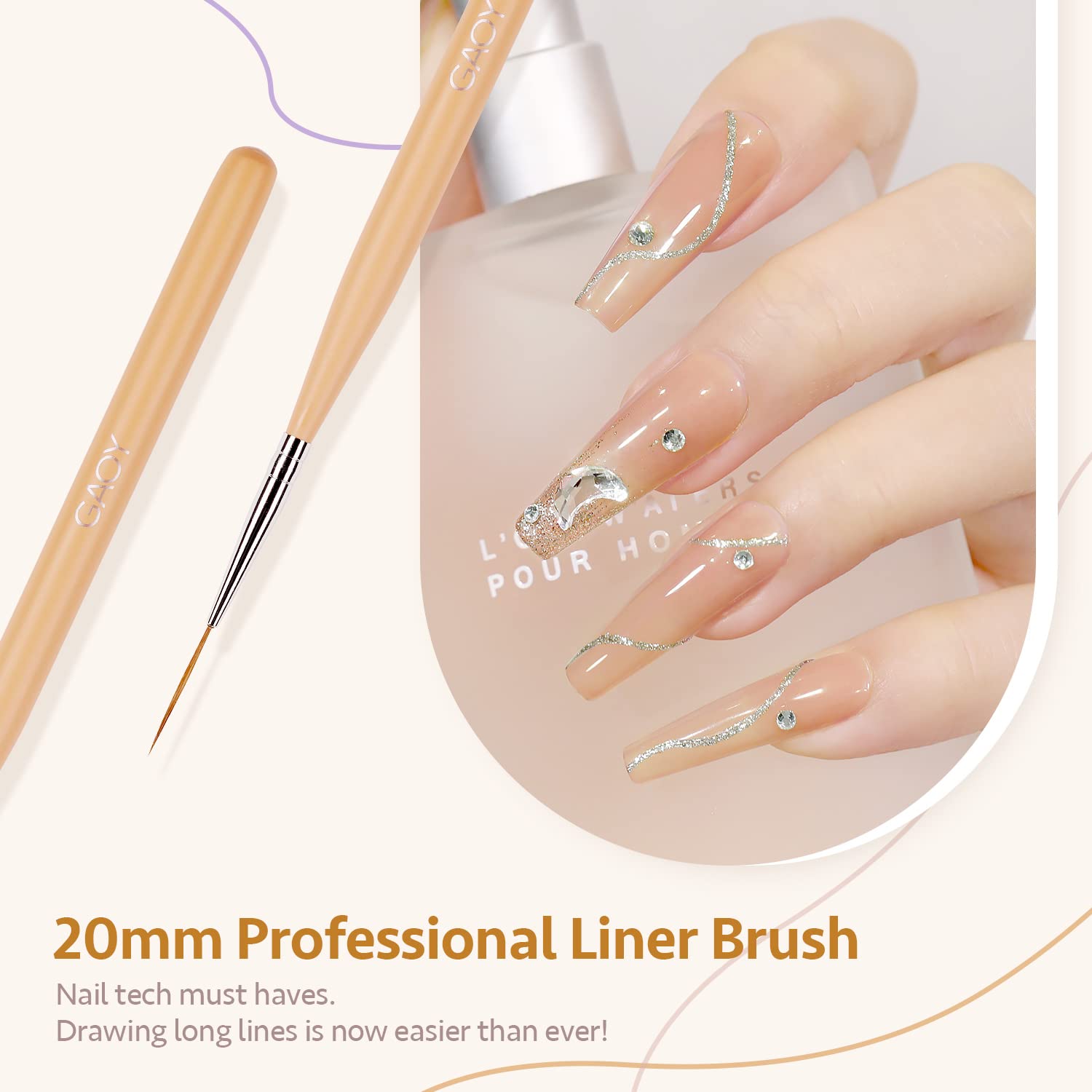 GAOY builder gel extensions brushes to sculpt durable nail shapes